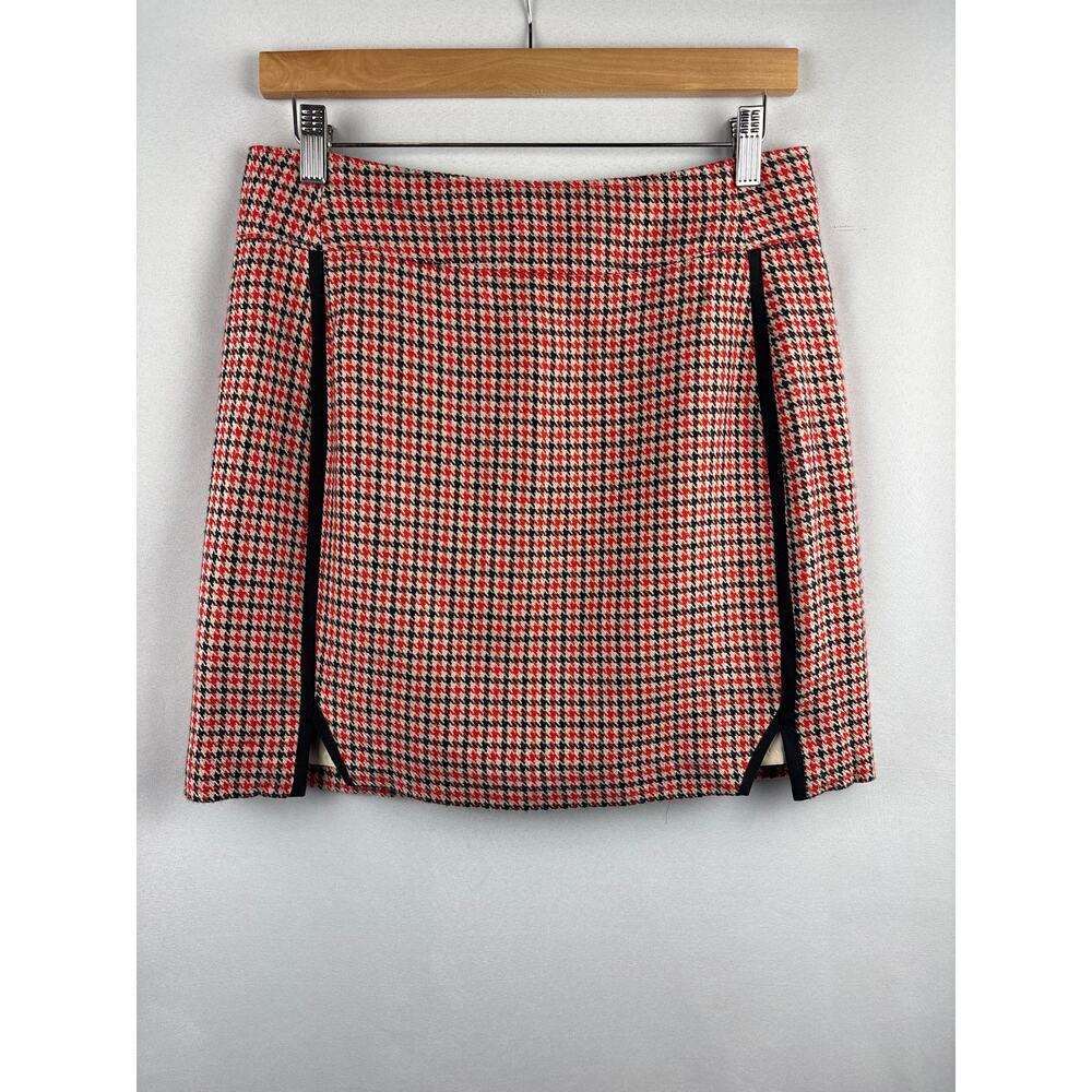 Women’s Maison Jules Size 4 Red, Black, & Cream Mini Pencil Skirt